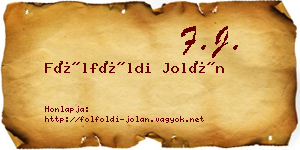 Fölföldi Jolán névjegykártya