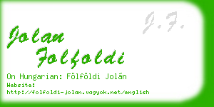 jolan folfoldi business card
